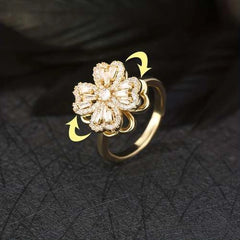 Anillo Trebol Corazon Giratorio