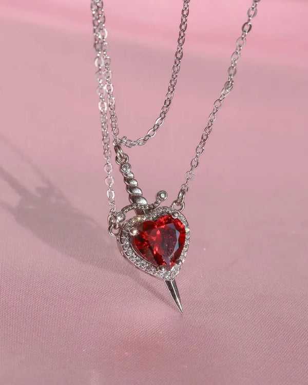Collar Espada Corazon Pareja