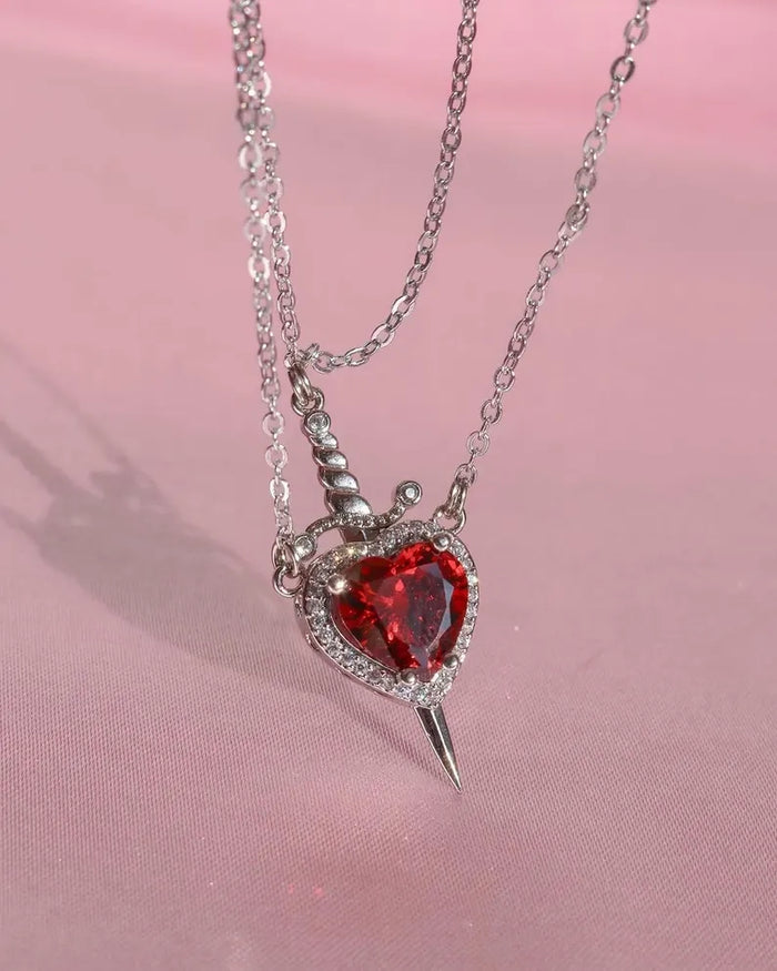 Collar Espada Corazon Pareja