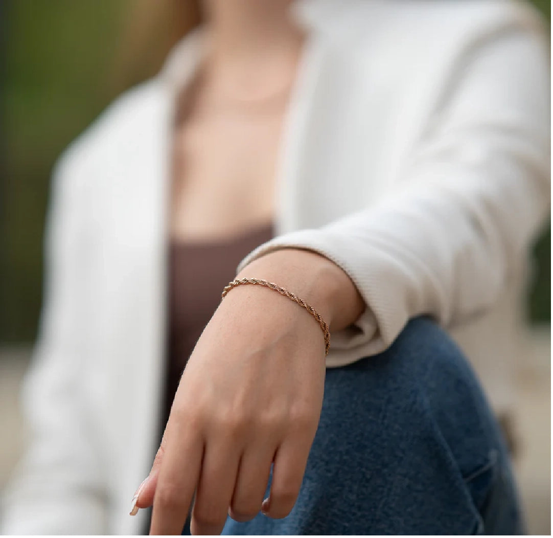Pulsera Lazo Oro Rosa