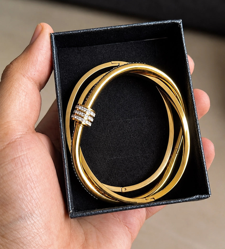 Set Brazalete Elegancia Dorada
