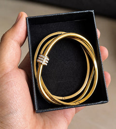 Set Brazalete Elegancia Dorada