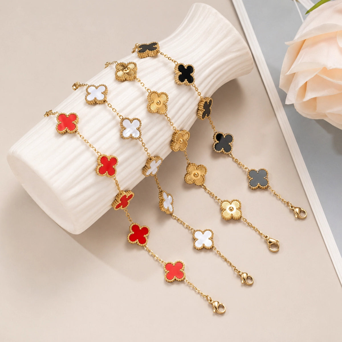 Pulsera Trébol Van Cleef + Caja de Regalo