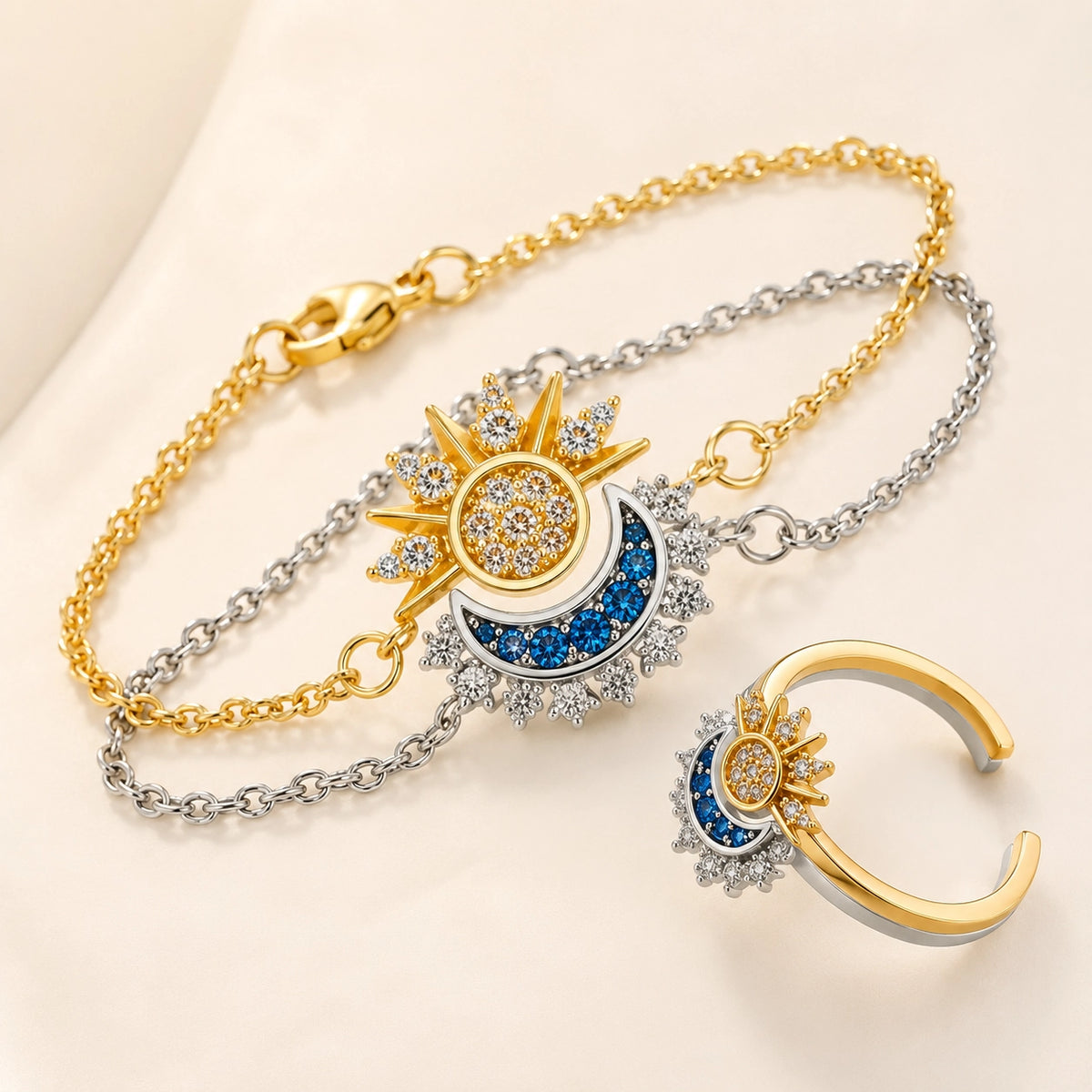Combo Sol y Luna — Anillo + Pulsera