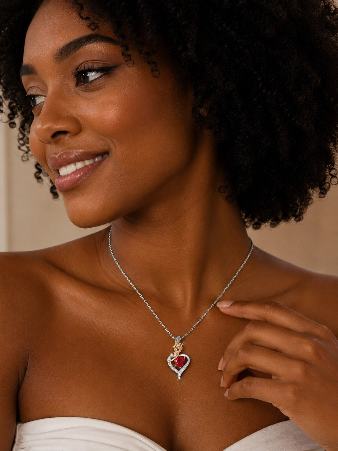 Collar Rosa Corazon