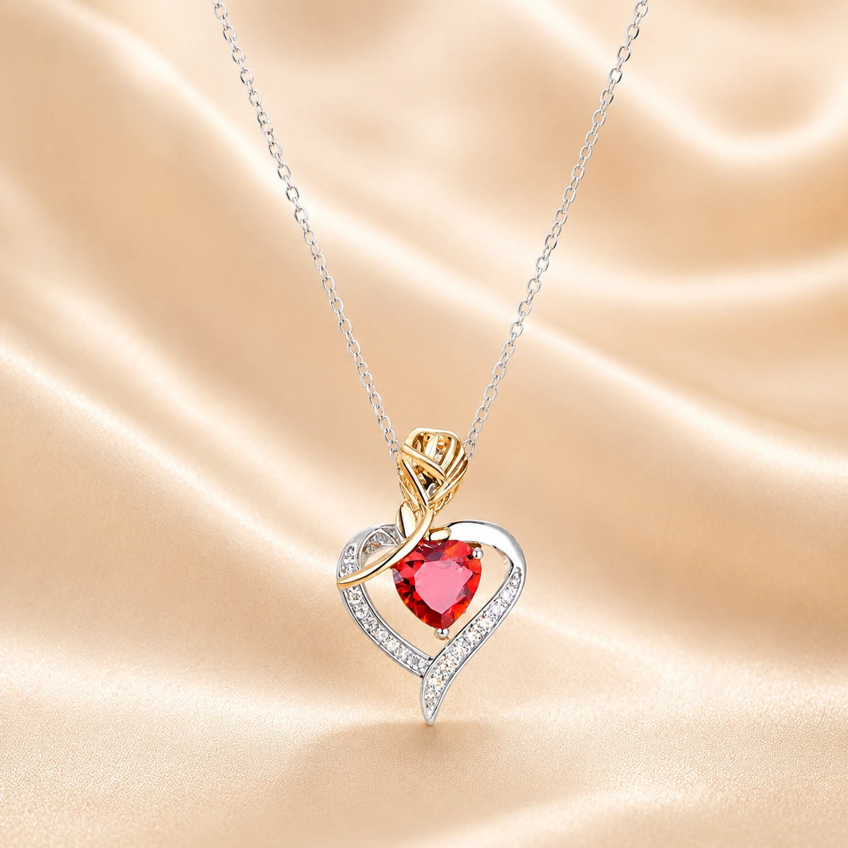 Collar Rosa Corazon