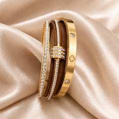 Set Brazalete Elegancia Dorada