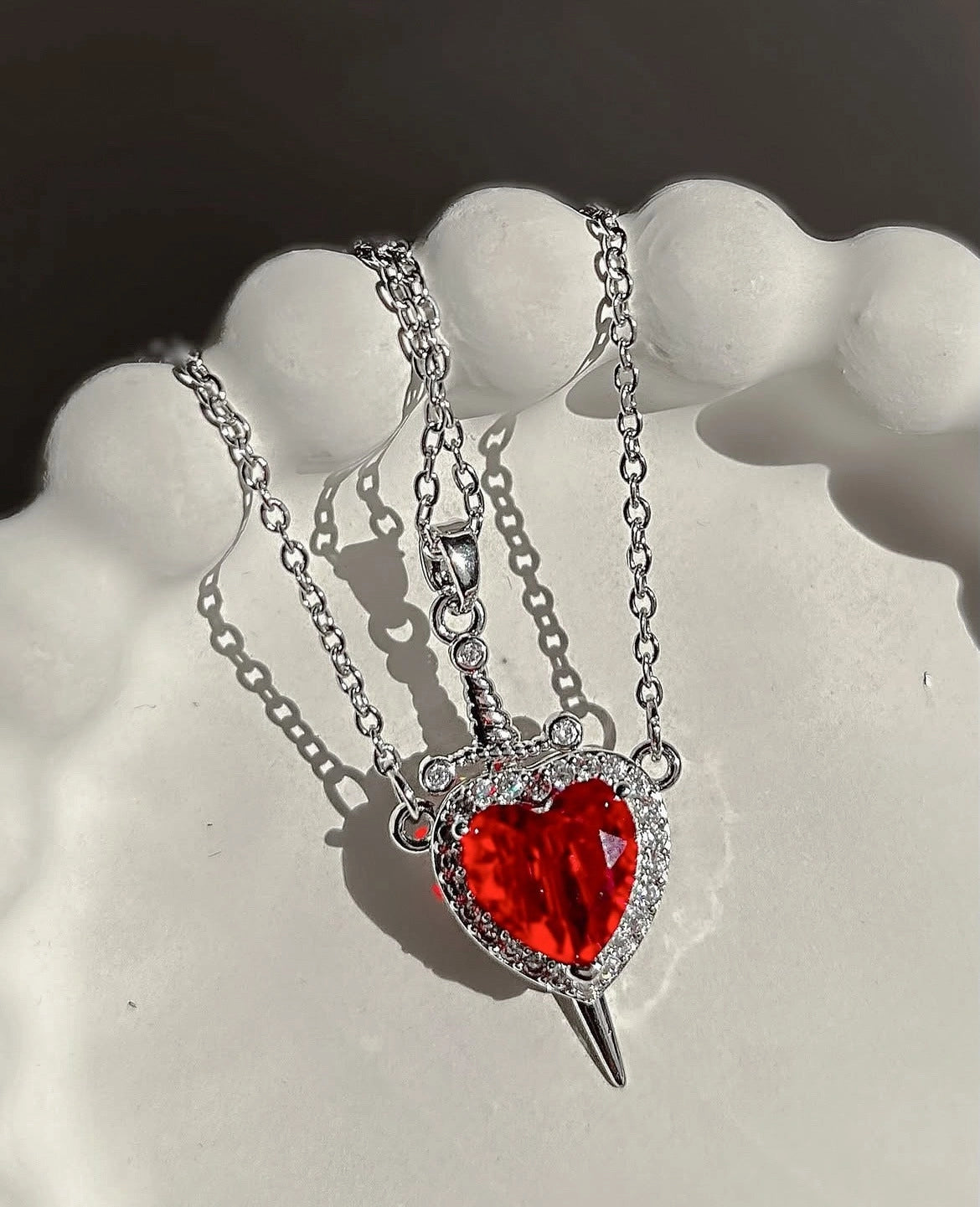 Collar Espada Corazon Pareja