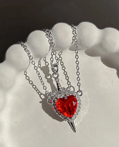Collar Espada Corazon Pareja